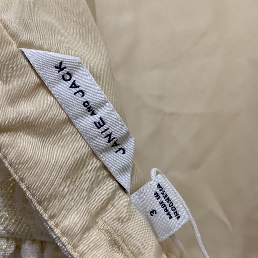 Janie and Jack cream and gold size 3 toddler dress. - Picture 2 of 4